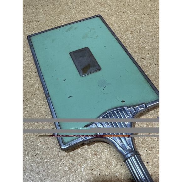 VTG Art Deco Hand Mirror – 1920s/30s – Reverse Painted Glass – Vanity Decor 13x4 - Picture 2 of 6